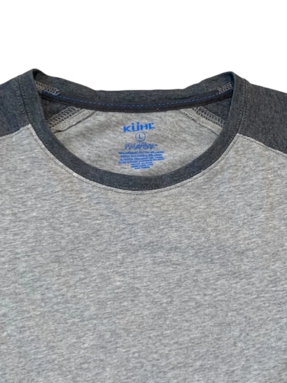Kuhl Men's Wildfibre 3/4 Sleeve Raglan Tee Organic Cotton Baseball Shirt Large L